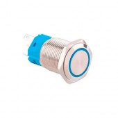 Кнопка 19мм зворотна, 9-24В, синій LED, 5pin, 19K-P11D
