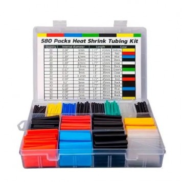 Термоусаджувальна трубка 580шт термоусадка 11 розмірів 6 кольорів, набір