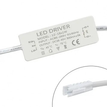 Блок питания LED драйвер постоянного тока 12-18x1Вт 0.3А AC220В – DC36-65В