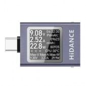 USB тестер струму, напруги, ємності, Type-C, Hidance HDC-085C