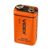 Батарейка крона VIDEX CR-9V 6F22 9В, батарея, солевая