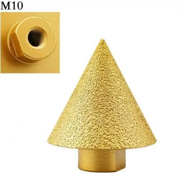 Фреза алмазная конусная 2-50мм M10 по керамике граниту для дрели