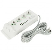 Мережевий фільтр подовжувач 3м 4 розетки 6 USB Qi зарядка PD 3кВт LH994-2PD