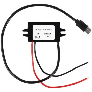Перетворювач напруги 12В-5В 3А Type-C, прихована проводка авто