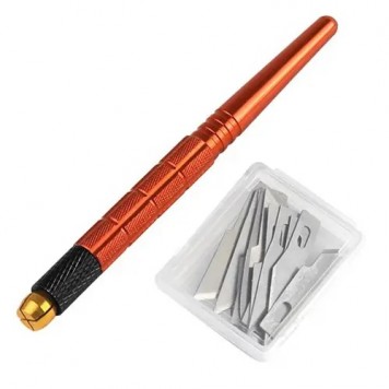 Нож прецизионный с 13 сменными лезвиями для резки дерева кожи пленки бумаги