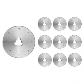 Лезвие запасное 28мм для роликового ножа, пэчворка, 10шт в кейсе