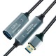 USB 3.0 подовжувач активний репітер, кабель AM – AF з Type-C, 10м, Premium