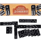 Настольная игра Домино, 28 костей, черные, пластик