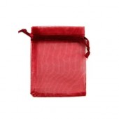 Мешочек подарочный из органзы 7x9см 100шт на затяжках, красный
