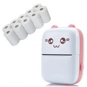 Термопринтер карманный для печати, Bluetooth, 1000мАч и 10 рулонов бумаги 57мм