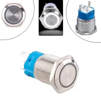 Кнопка 22мм возвратная, 12-24В, белый LED, 5pin, 22K-P11D