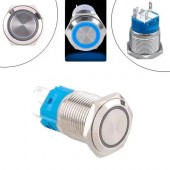 Кнопка 22мм возвратная, 12-24В, синий LED, 5pin, 22K-P11D