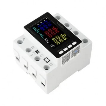 Wi-Fi счетчик электроэнергии трёхфазный 220В 80А DIN, защиты, KWS-306WF