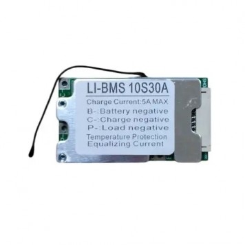 BMS контролер 10S 30А плата заряду захисту 10х Li-ion 36В з балансиром