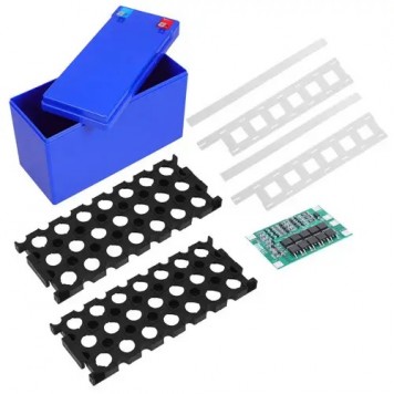 Корпус для сборки АКБ 12В 7-20Ач с холдерами и BMS, Li-ion 18650 3S 40А