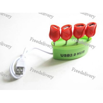 4-портовый USB хаб розы тюльпан