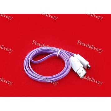 MicroUSB дата кабель, LG, HTC, плоский, светящийся