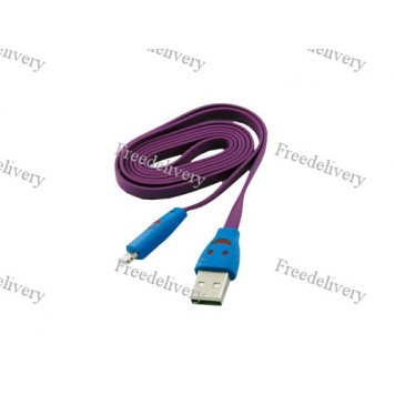 USB дата кабель для Iphone 5 5C 5S 6, LED смайл