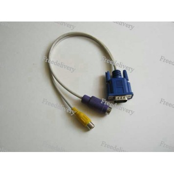Кабель переходник VGA на S-Video, RCA