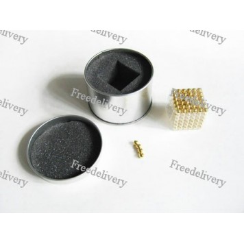 Неокуб - головоломка магнит 216+4 шарика, золото