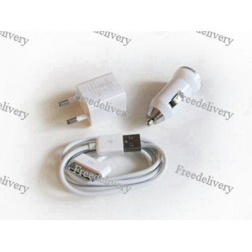 Сетевое + авто зарядное устройство + шнур Iphone