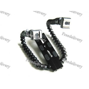 Гибкий держатель крепление двух вспышек, макросъем