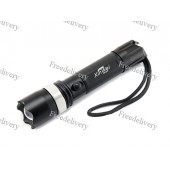 Мощный тактический фонарь с линзой, 18650, черный