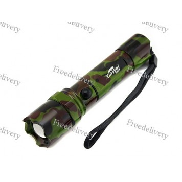 Мощный тактический фонарь с линзой, 18650, хаки