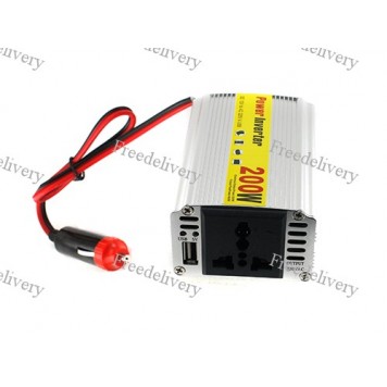 Автомобильный инвертор 12V-220V + USB порт, 200 Вт