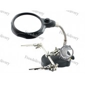 Держатель для пайки, подсветка, лупа, подставка