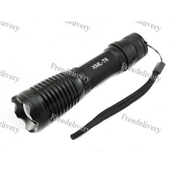 Мощный тактический фонарь с зумом на CREE XM-L T6