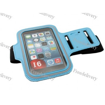 Армбенд, спортивный чехол Iphone 6 plus, голубой