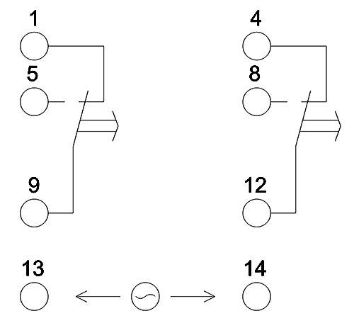 Схема подключения реле H3Y-2