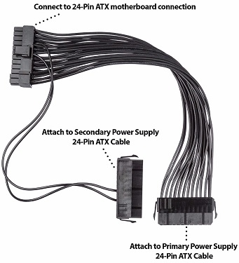 Схема подключения кабель синхронизатора Dual PSU