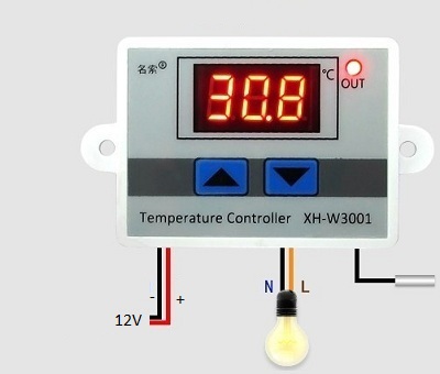 Схема подключения терморегулятора XH-W3001