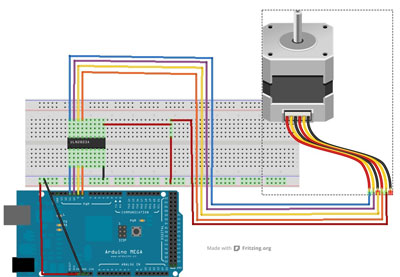 Схема подключения 4-х фазного шагового двигателя к Arduino контроллеру