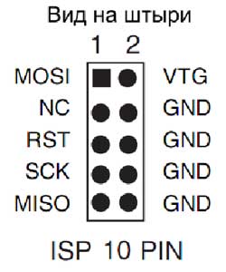 Схема контактов ISP разъема