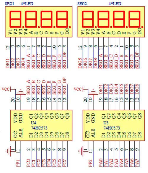 Модуль для преобразования сигналов с микроконтроллера в сигналы для дисплеев SEG1 и SEG2