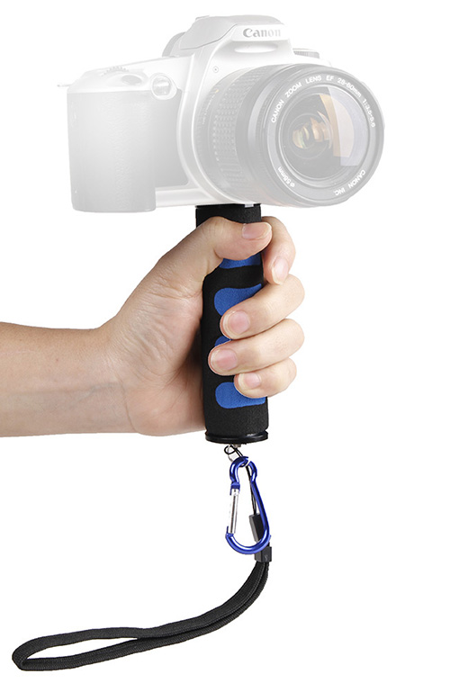 Пример использования рукоятки монопода для камеры или света