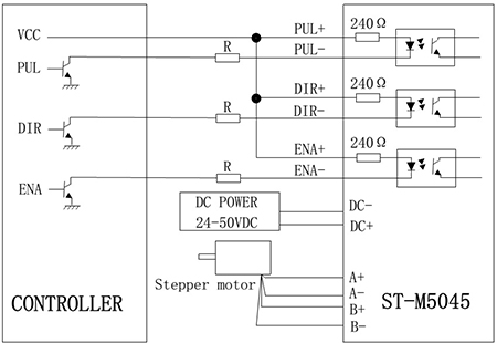 Типичная схема подключения ST-M5045 к контроллеру